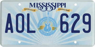 MS license plate AOL629