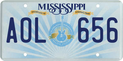 MS license plate AOL656