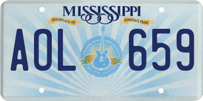 MS license plate AOL659