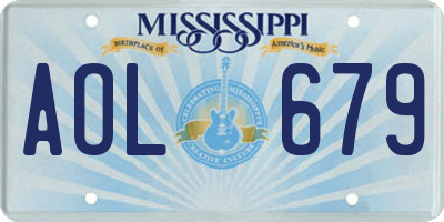 MS license plate AOL679