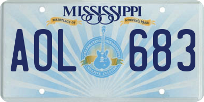 MS license plate AOL683