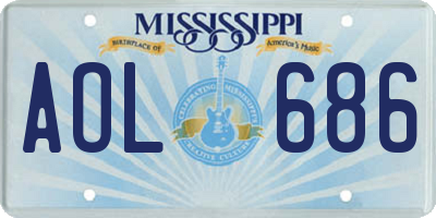 MS license plate AOL686