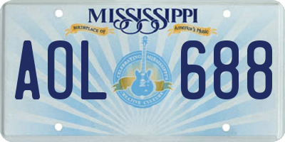 MS license plate AOL688