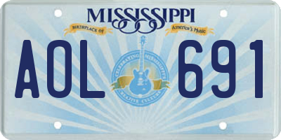MS license plate AOL691