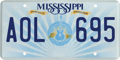 MS license plate AOL695
