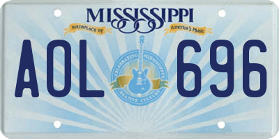 MS license plate AOL696