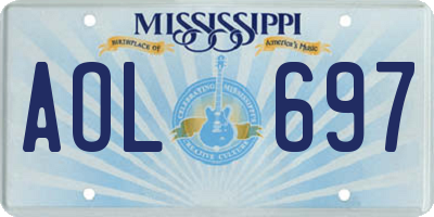 MS license plate AOL697