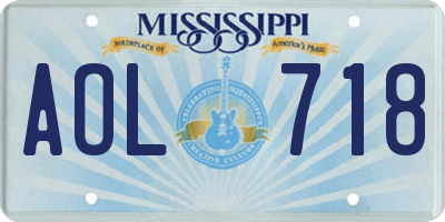 MS license plate AOL718