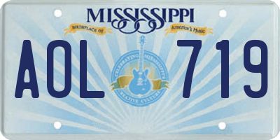 MS license plate AOL719