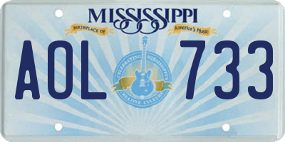 MS license plate AOL733