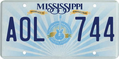 MS license plate AOL744