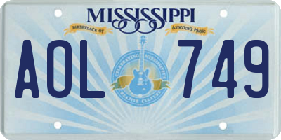 MS license plate AOL749