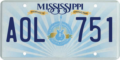 MS license plate AOL751