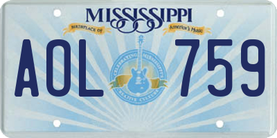 MS license plate AOL759