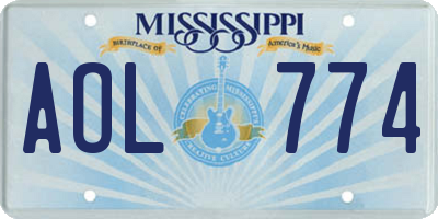 MS license plate AOL774
