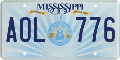 MS license plate AOL776
