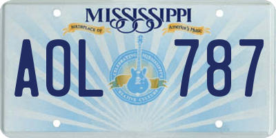 MS license plate AOL787
