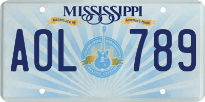 MS license plate AOL789