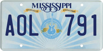 MS license plate AOL791