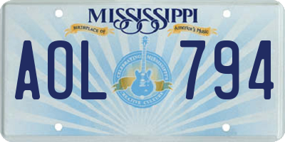 MS license plate AOL794