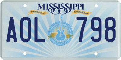 MS license plate AOL798