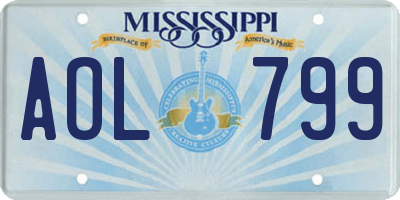 MS license plate AOL799