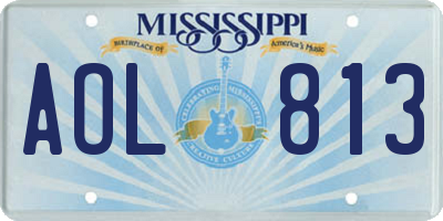 MS license plate AOL813