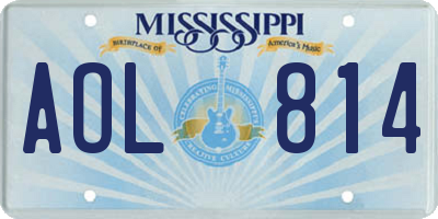 MS license plate AOL814