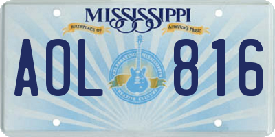 MS license plate AOL816