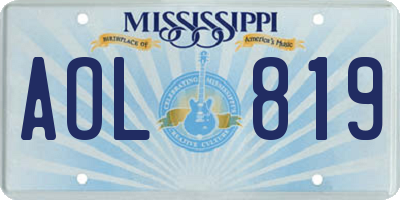 MS license plate AOL819