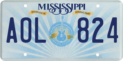 MS license plate AOL824