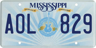 MS license plate AOL829