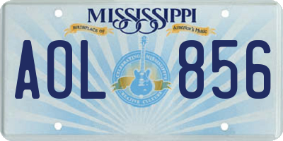 MS license plate AOL856