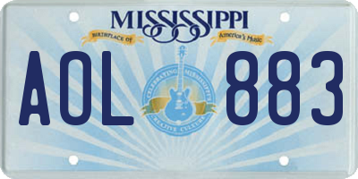 MS license plate AOL883