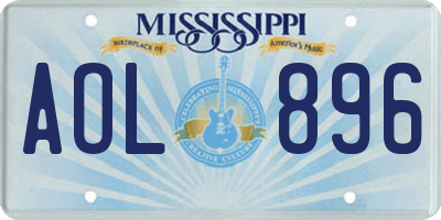MS license plate AOL896