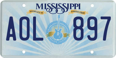 MS license plate AOL897
