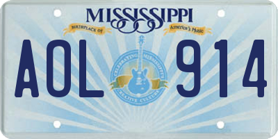 MS license plate AOL914