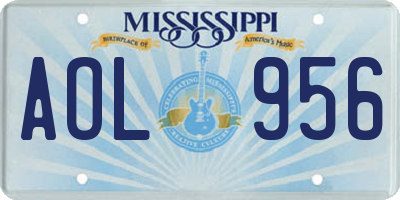 MS license plate AOL956