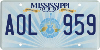 MS license plate AOL959