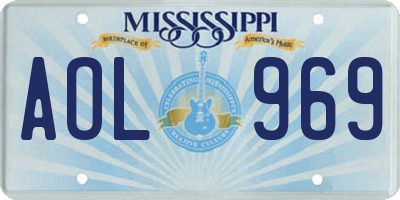 MS license plate AOL969