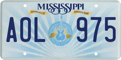 MS license plate AOL975