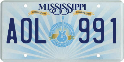MS license plate AOL991