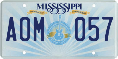 MS license plate AOM057