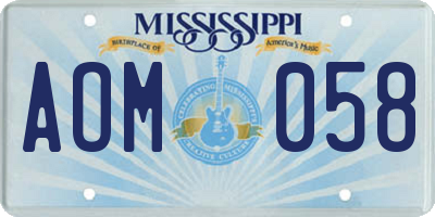 MS license plate AOM058