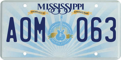 MS license plate AOM063