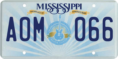 MS license plate AOM066