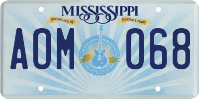 MS license plate AOM068
