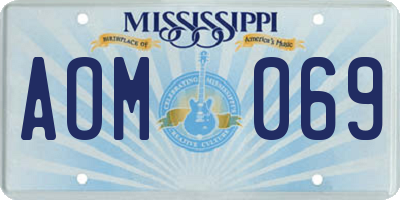 MS license plate AOM069