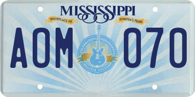 MS license plate AOM070