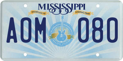 MS license plate AOM080